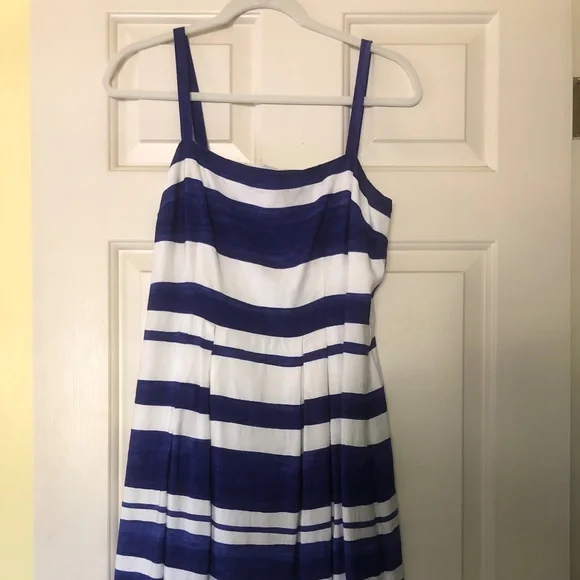Ann Taylor LOFT Blue & White Striped Dress